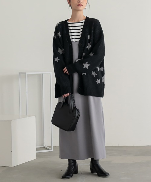 n'OrLABEL（ノアールレーベル）の「『星柄ニットカーディガン』（カーディガン/ボレロ・レディース・ブラック/ネイビー・FREE）」の8枚目の写真