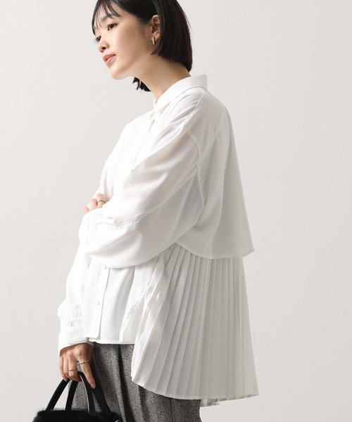 グレディブリリアン クロシェ ツイードシャツ LIBERTYプリント