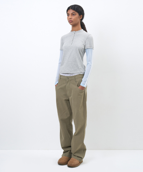 PARTIMENTO WOMEN(パルティメントウィメン)の「オールインワンレイヤードヘンリーロングスリーブT_メランジ(Tシャツ/カットソー・レディース・その他・SMALL/MEDIUM)」の2枚目の写真