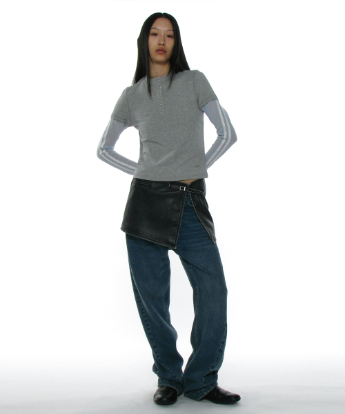 PARTIMENTO WOMEN(パルティメントウィメン)の「オールインワンレイヤードヘンリーロングスリーブT_メランジ(Tシャツ/カットソー・レディース・その他・SMALL/MEDIUM)」の5枚目の写真