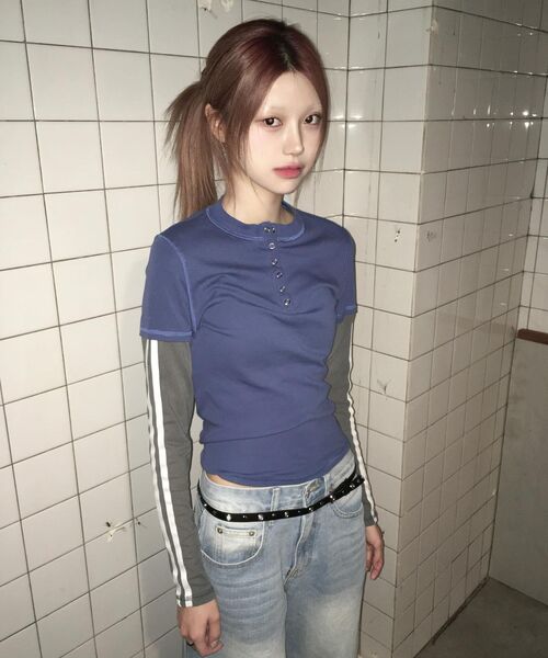 PARTIMENTO WOMEN(パルティメントウィメン)の「オールインワンレイヤードヘンリーロングスリーブT_メランジ(Tシャツ/カットソー・レディース・その他・SMALL/MEDIUM)」の8枚目の写真