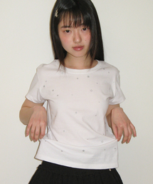 RONRON（ロンロン）の「TWINKLE STAR SHORT SLEEVE T SHIRT WHITE（Tシャツ/カットソー）」