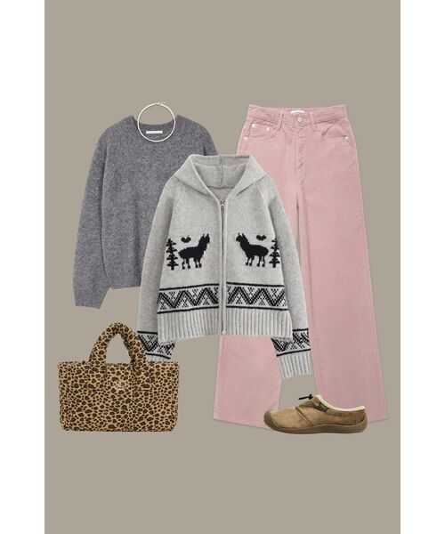 RONRON(ロンロン)の「ALPACA JACQUARD HOOD ZIP-UP KNIT GREY(ニット/セーター・レディース・その他・FREE)」の10枚目の写真