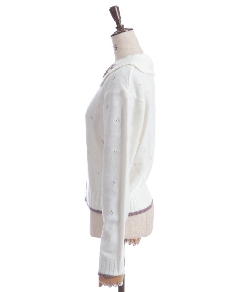 axes femme（アクシーズファム）の「フラワーリボン刺繍ニットカーディガン（カーディガン/ボレロ・レディース・ブラック/キナリ・FREE）」の10枚目の写真