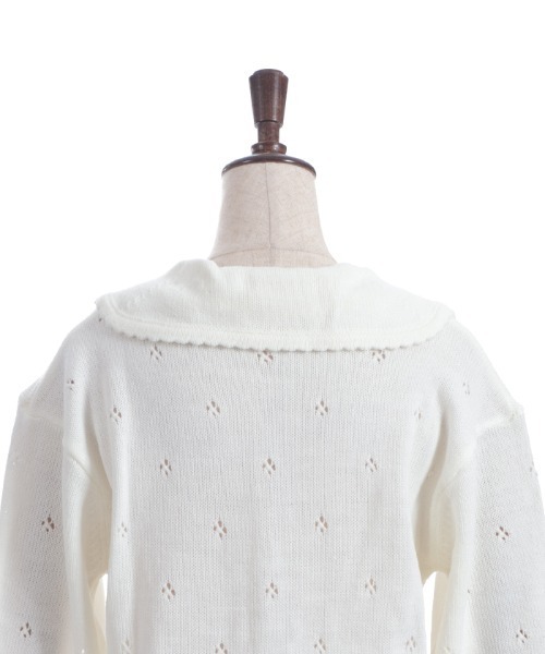 axes femme（アクシーズファム）の「フラワーリボン刺繍ニットカーディガン（カーディガン/ボレロ・レディース・ブラック/キナリ・FREE）」の5枚目の写真