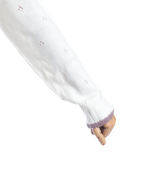 axes femme（アクシーズファム）の「フラワーリボン刺繍ニットカーディガン（カーディガン/ボレロ・レディース・ブラック/キナリ・FREE）」の6枚目の写真