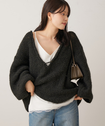 plage プラージュ ふわふわニット マスタード Vネック ゆったりセーター plage（プラージュ）の「Fine Gauge Vネックニット（ニット