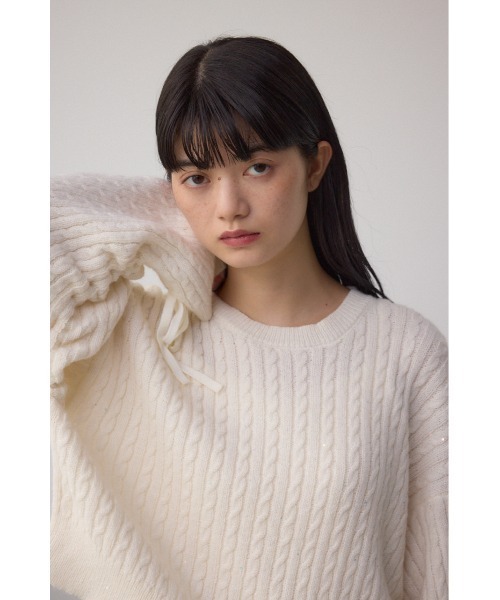 セール】ドロストリングスパンコールラメニット（ニット/セーター