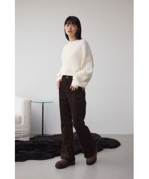 AZUL by moussy(アズールバイマウジー)の「ドロストリングスパンコールラメニット(ニット/セーター・レディース・オフホワイト/ブラック/ライトグレー/ダークブルー・FREE)」の8枚目の写真