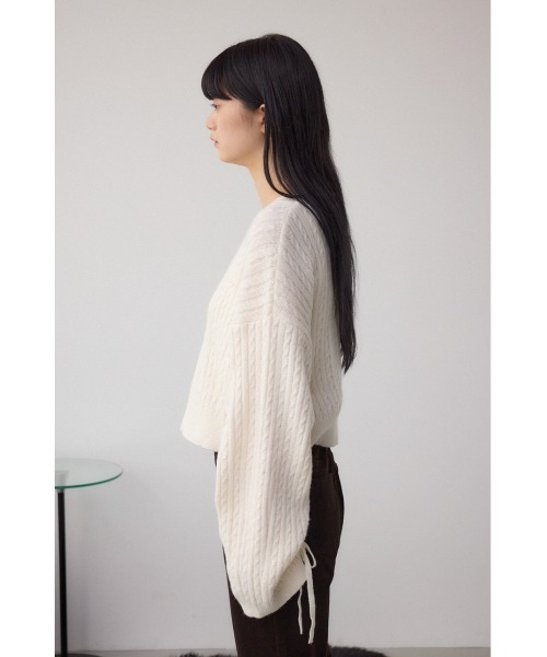 AZUL by moussy(アズールバイマウジー)の「ドロストリングスパンコールラメニット(ニット/セーター・レディース・オフホワイト/ブラック/ライトグレー/ダークブルー・FREE)」の10枚目の写真