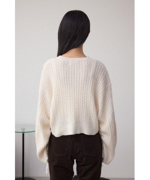 AZUL by moussy(アズールバイマウジー)の「ドロストリングスパンコールラメニット(ニット/セーター・レディース・オフホワイト/ブラック/ライトグレー/ダークブルー・FREE)」の11枚目の写真
