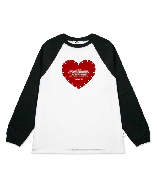 ESCAPEFROM(エスケープフロム)の「レッドステッチハートプリントロングスリーブブラック(Tシャツ/カットソー・レディース・その他・MEDIUM/LARGE/SMALL)」の1枚目の写真