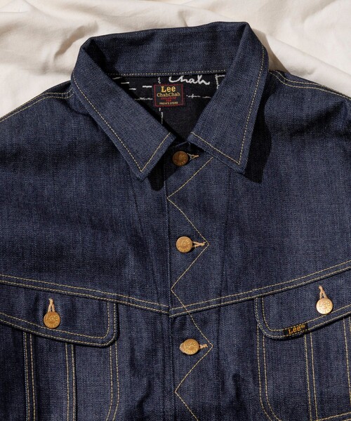 Lee（リー）の「Lee × Chah Chah × FREAK'S STORE/リー×チャーチャー×フリークスストア 別注 Lee × Chah Chah DENIM RIDERS JACKET/リー チャーチャー デニム ライダース ジャケット（ブルゾン・メンズ・インディゴブルー・MEDIUM/LARGE）」の2枚目の写真