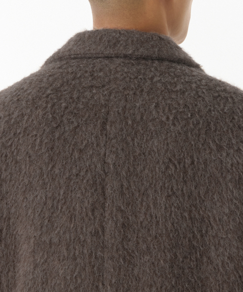 MUSINSA STANDARD（ムシンサスタンダード）の「ヘアリーアルパカブレンドダディショルダーシングルロングコート[ブラウン]（チェスターコート・メンズ・その他・MEDIUM/LARGE/X-LARGE/XX-LARGE）」の13枚目の写真