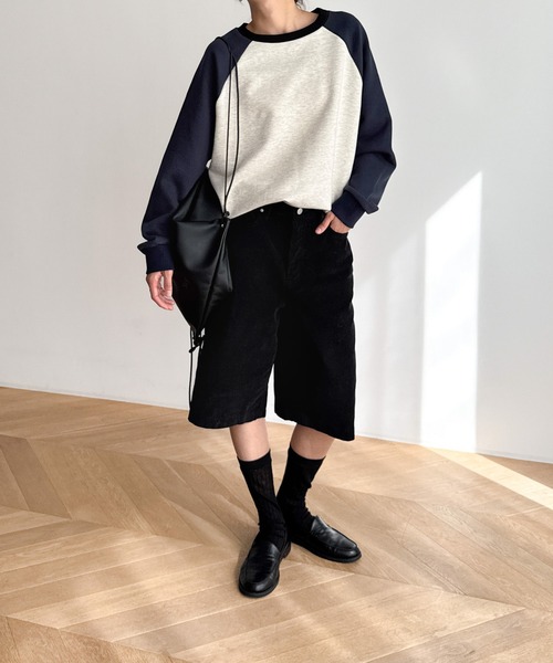 CANAL JEAN（キャナルジーン）の「El mar　配色ラグラントレーナー 裏毛（スウェット・レディース・カーキ/レッド/ネイビー・ONE SIZE）」の8枚目の写真