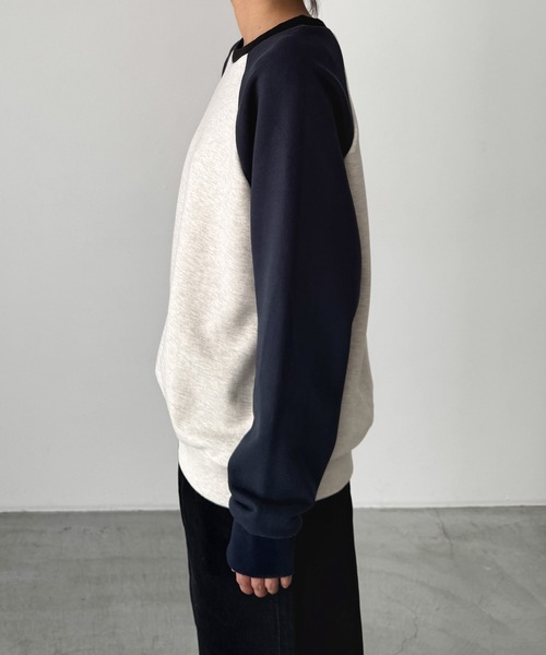 CANAL JEAN（キャナルジーン）の「El mar　配色ラグラントレーナー 裏毛（スウェット・レディース・カーキ/レッド/ネイビー・ONE SIZE）」の10枚目の写真