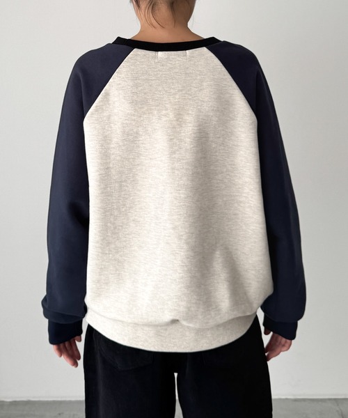 CANAL JEAN（キャナルジーン）の「El mar　配色ラグラントレーナー 裏毛（スウェット・レディース・カーキ/レッド/ネイビー・ONE SIZE）」の11枚目の写真