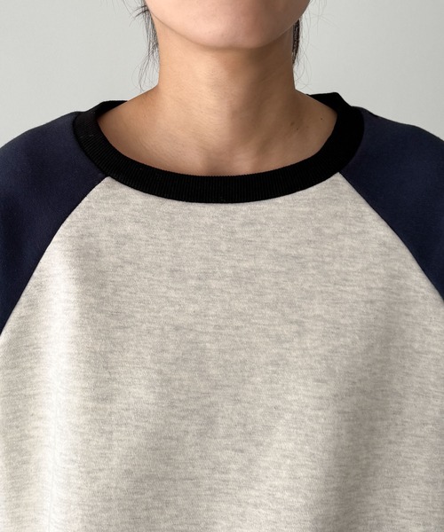 CANAL JEAN（キャナルジーン）の「El mar　配色ラグラントレーナー 裏毛（スウェット・レディース・カーキ/レッド/ネイビー・ONE SIZE）」の12枚目の写真