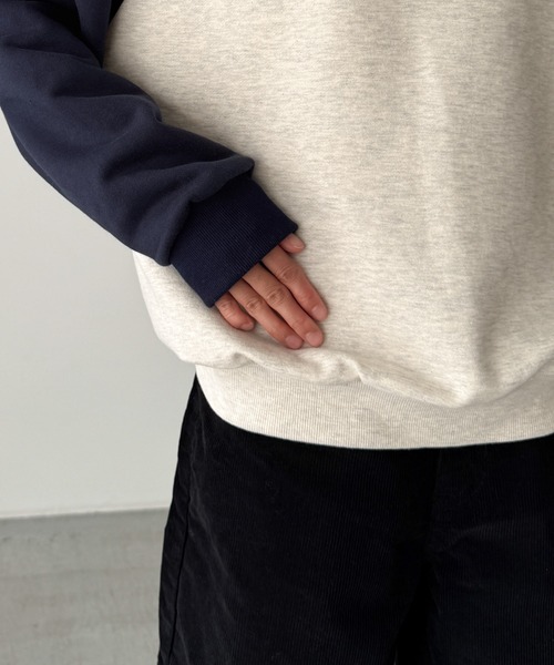 CANAL JEAN（キャナルジーン）の「El mar　配色ラグラントレーナー 裏毛（スウェット・レディース・カーキ/レッド/ネイビー・ONE SIZE）」の13枚目の写真