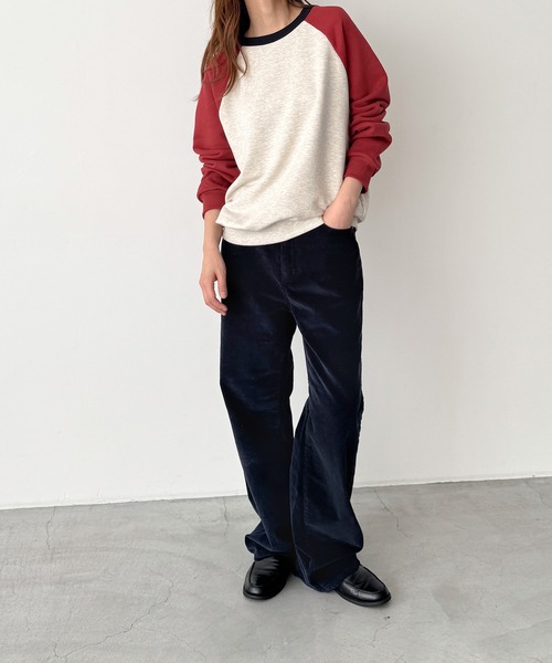 CANAL JEAN（キャナルジーン）の「El mar　配色ラグラントレーナー 裏毛（スウェット・レディース・カーキ/レッド/ネイビー・ONE SIZE）」の17枚目の写真