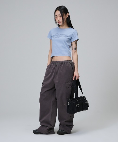Opening Project(オープニングプロジェクト)の「Two Pocket Duffle Bag / ダブルポケット ダッフルバッグ(ショルダーバッグ・レディース・ブラック・F)」の5枚目の写真