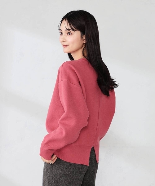 a.v.v(アーヴェヴェ)の「クロップドスウェットライクニット(ニット/セーター・レディース・ピンク/グリーン/ライトグレー・38/40)」の3枚目の写真