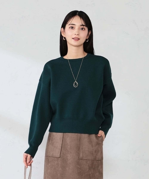 a.v.v(アーヴェヴェ)の「クロップドスウェットライクニット(ニット/セーター・レディース・ピンク/グリーン/ライトグレー・38/40)」の10枚目の写真