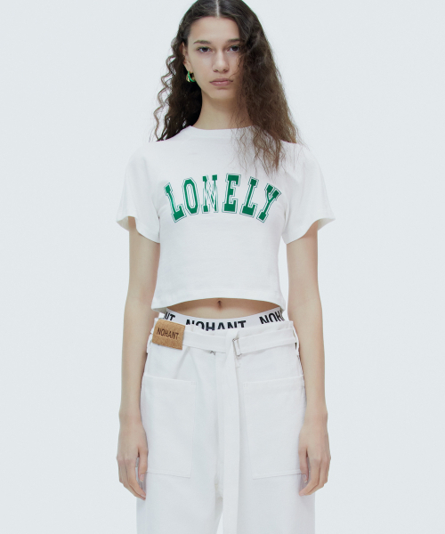 NOHANT(ノアン)の「LONELY/LOVELY BABY T SHIRT WHITE(Tシャツ/カットソー・レディース・ホワイト・MEDIUM/SMALL)」の1枚目の写真