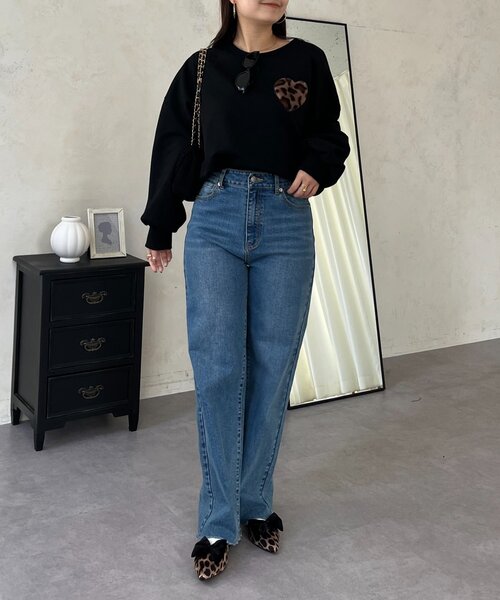 prose verse（プロズヴェール）の「ファーハートモチーフスウェット（Tシャツ/カットソー・レディース・グレー/ネイビー/ブラック・FREE）」の12枚目の写真