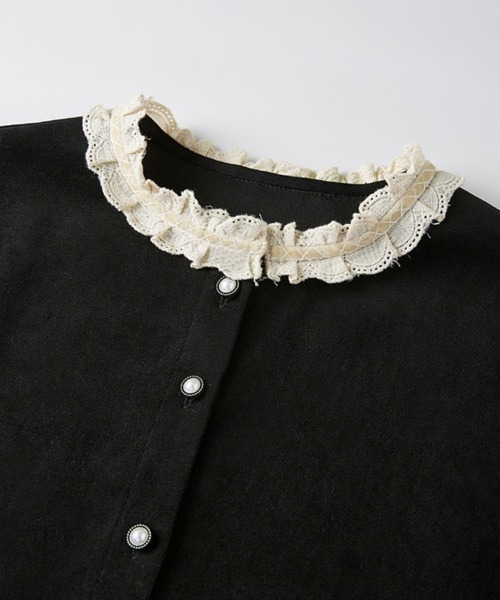 ONEP STAR(ワンピスター)の「パールボタンフリル襟ブラウス(シャツ/ブラウス・レディース・ブラック・MEDIUM/LARGE/X-LARGE)」の9枚目の写真