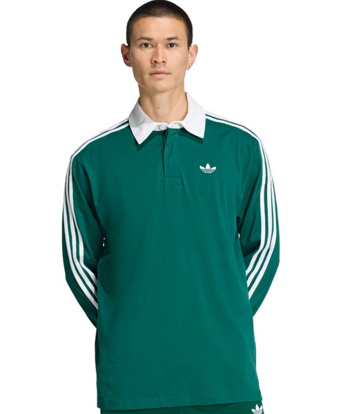 adidas 3-STRIPES RUGBY LONGSLEEVE POLO / アディダス 3 ストライプ ラグビー ロングスリーブ ポロ