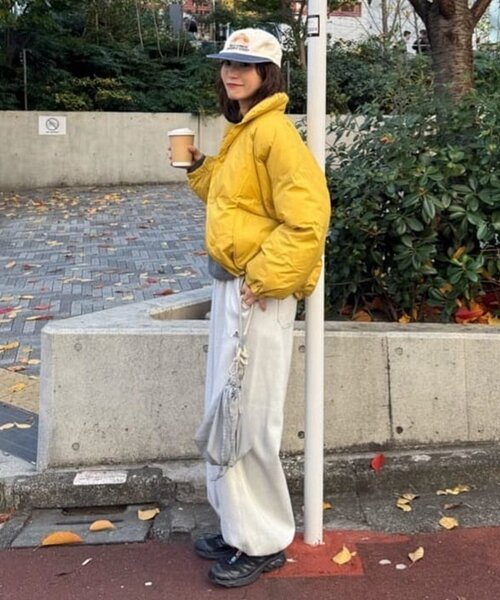 GEVACO（ゲバコ）の「【GEVACO】ノンステッチミドル中綿ジャケット（ダウンジャケット/コート・レディース・ベージュ/イエロー/ブラック・SMALL/MEDIUM/LARGE）」の8枚目の写真