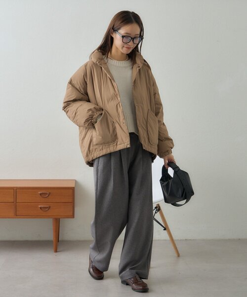 GEVACO（ゲバコ）の「【GEVACO】ノンステッチミドル中綿ジャケット（ダウンジャケット/コート・レディース・ベージュ/イエロー/ブラック・SMALL/MEDIUM/LARGE）」の19枚目の写真