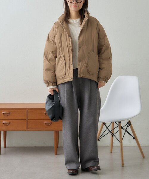 GEVACO（ゲバコ）の「【GEVACO】ノンステッチミドル中綿ジャケット（ダウンジャケット/コート・レディース・ベージュ/イエロー/ブラック・SMALL/MEDIUM/LARGE）」の20枚目の写真