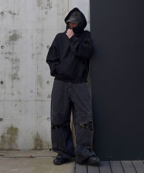 NOT4NERD(ノットフォーナード)の「Camo Patch Work Layered Denim Pants - Black(デニムパンツ・レディース・その他・LARGE/X-LARGE)」の6枚目の写真