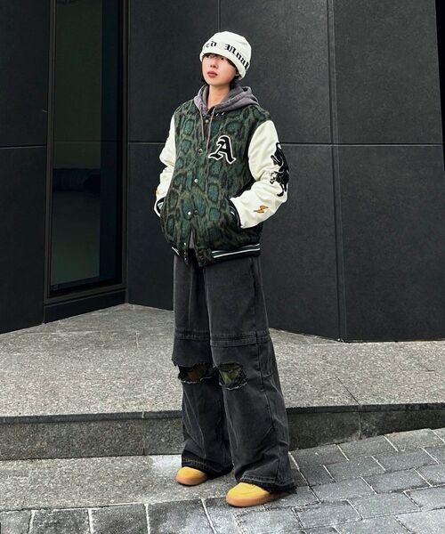 NOT4NERD(ノットフォーナード)の「Camo Patch Work Layered Denim Pants - Black(デニムパンツ・レディース・その他・LARGE/X-LARGE)」の9枚目の写真