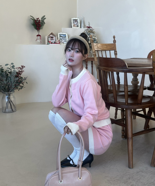 SELITIO(セレティオ)の「ラインポイントソフトニットセットアップピンク(カーディガン/ボレロ・レディース・ピンク・SMALL/MEDIUM/LARGE)」の2枚目の写真