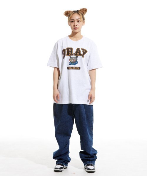 CREAM SODA LAB(クリームソーダラボ)の「グレー ロゴ 半袖Tシャツ ライトグレー ダークブラウン(Tシャツ/カットソー・メンズ・その他・LARGE/MEDIUM/X-LARGE/XX-LARGE)」の3枚目の写真
