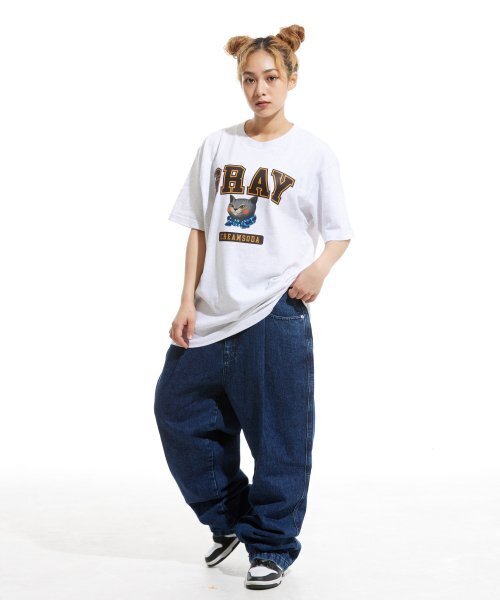 CREAM SODA LAB(クリームソーダラボ)の「グレー ロゴ 半袖Tシャツ ライトグレー ダークブラウン(Tシャツ/カットソー・メンズ・その他・LARGE/MEDIUM/X-LARGE/XX-LARGE)」の4枚目の写真