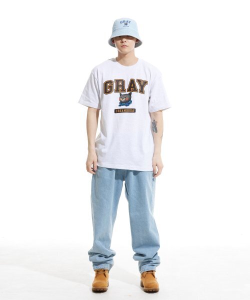 CREAM SODA LAB(クリームソーダラボ)の「グレー ロゴ 半袖Tシャツ ライトグレー ダークブラウン(Tシャツ/カットソー・メンズ・その他・LARGE/MEDIUM/X-LARGE/XX-LARGE)」の7枚目の写真