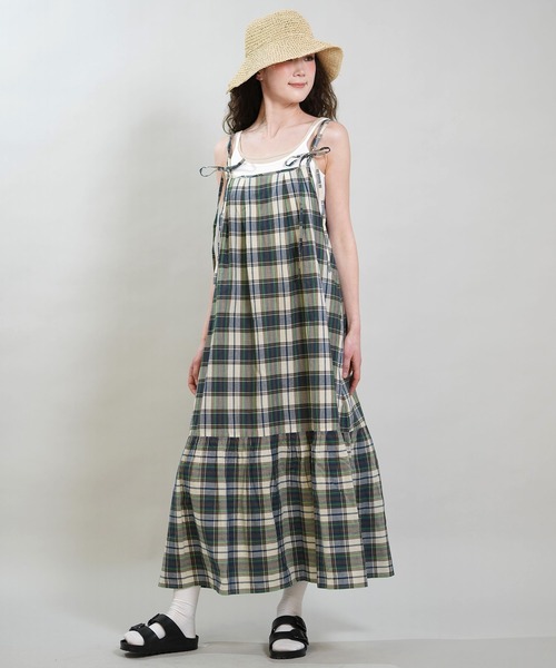 RIKKA FEMME（リッカファム）の「RIKKA FEMME/リッカファム ワンピース マドラスチェック ロング丈 RF6S-1403（ワンピース・レディース・グリーン/ブラック・FREE）」の9枚目の写真