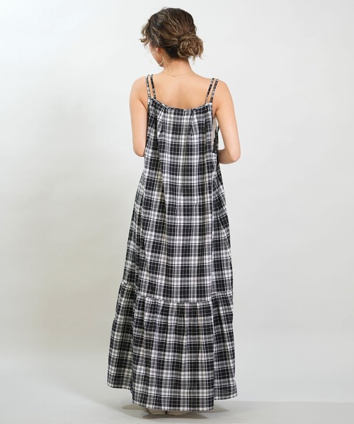 RIKKA FEMME（リッカファム）の「RIKKA FEMME/リッカファム ワンピース マドラスチェック ロング丈 RF6S-1403（ワンピース・レディース・グリーン/ブラック・FREE）」の4枚目の写真