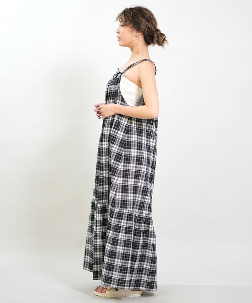 RIKKA FEMME（リッカファム）の「RIKKA FEMME/リッカファム ワンピース マドラスチェック ロング丈 RF6S-1403（ワンピース・レディース・グリーン/ブラック・FREE）」の6枚目の写真