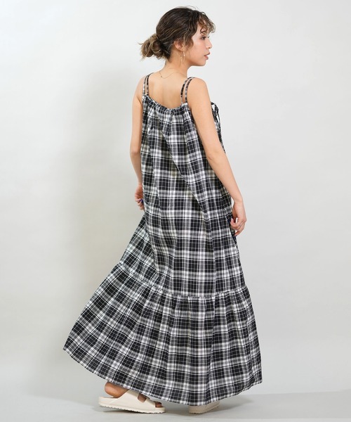RIKKA FEMME（リッカファム）の「RIKKA FEMME/リッカファム ワンピース マドラスチェック ロング丈 RF6S-1403（ワンピース・レディース・グリーン/ブラック・FREE）」の7枚目の写真