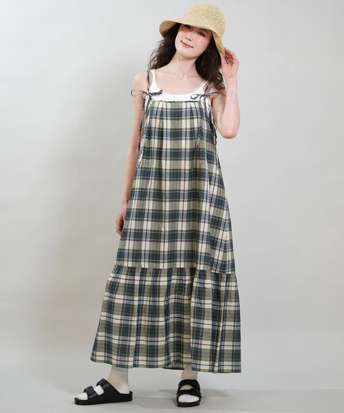 RIKKA FEMME（リッカファム）の「RIKKA FEMME/リッカファム ワンピース マドラスチェック ロング丈 RF6S-1403（ワンピース・レディース・グリーン/ブラック・FREE）」の11枚目の写真