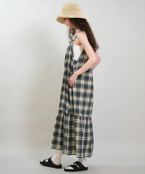 RIKKA FEMME（リッカファム）の「RIKKA FEMME/リッカファム ワンピース マドラスチェック ロング丈 RF6S-1403（ワンピース・レディース・グリーン/ブラック・FREE）」の12枚目の写真
