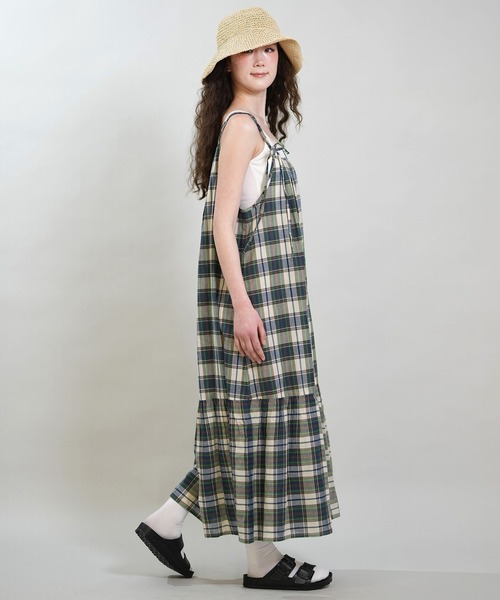 RIKKA FEMME（リッカファム）の「RIKKA FEMME/リッカファム ワンピース マドラスチェック ロング丈 RF6S-1403（ワンピース・レディース・グリーン/ブラック・FREE）」の14枚目の写真