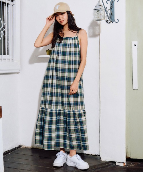 RIKKA FEMME（リッカファム）の「RIKKA FEMME/リッカファム ワンピース マドラスチェック ロング丈 RF6S-1403（ワンピース・レディース・グリーン/ブラック・FREE）」の15枚目の写真