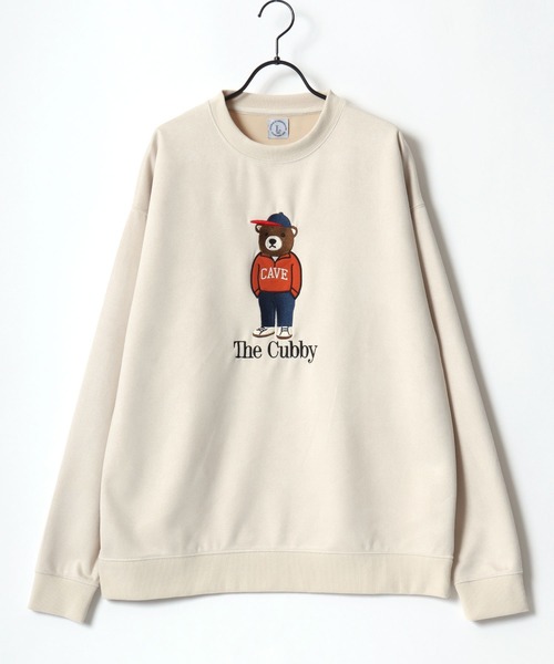 Lazar(ラザル)の「Bear Embroidery Faux Suede Sweat/オーバーサイズ フェイクスウェード クマ刺繍 スウェット トレーナー/レディース メンズ(スウェット・レディース・サックスブルー/グレー系その他/ホワイト系その他/グレー/チャコールグレー/アイボリー・M/L)」の13枚目の写真