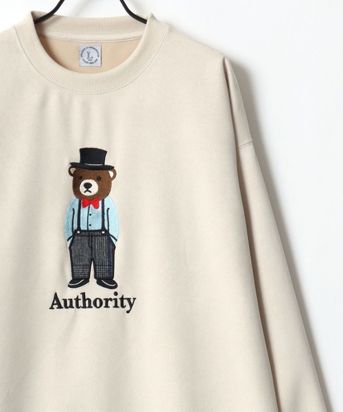 Lazar(ラザル)の「Bear Embroidery Faux Suede Sweat/オーバーサイズ フェイクスウェード クマ刺繍 スウェット トレーナー/レディース メンズ(スウェット・レディース・サックスブルー/グレー系その他/ホワイト系その他/グレー/チャコールグレー/アイボリー・M/L)」の8枚目の写真